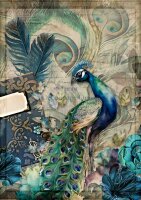 Decoupage Queen Paper Jeweled Peacock