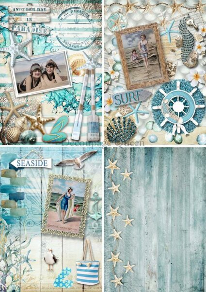 Decoupage Queen Paper Seaside Four Pack